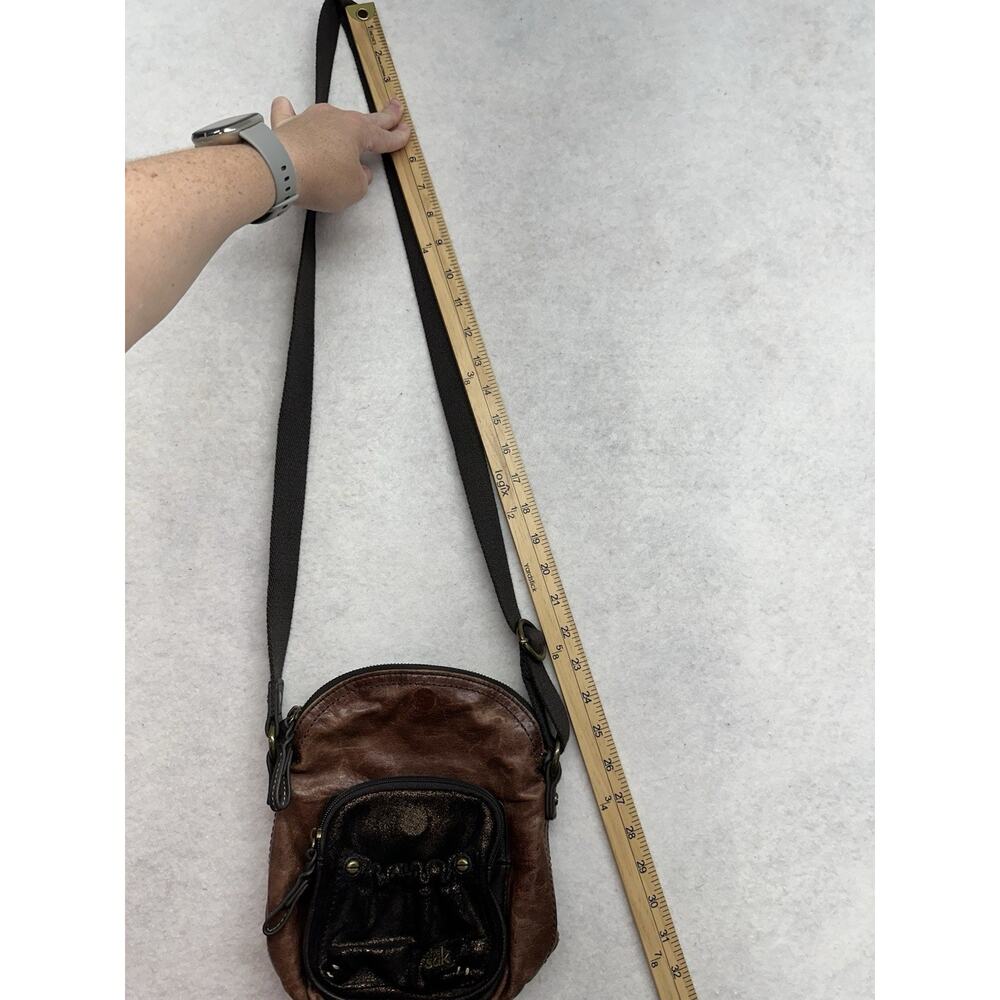 The Sak Multi Brown Genuine Leather Zip Flap Shoulder Bag Crossbody Messenger - Picture 10 of 14